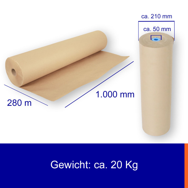 Natronpackpapier 100cm | 20kg/Rolle | 70g/m²
