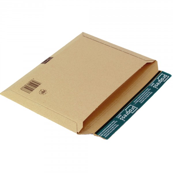 Versandtasche quer, aus extrem stabiler Wellpappe DIN C4 | braun | Groß- und Maxibrief Format