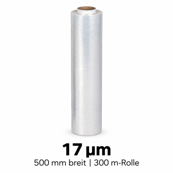Handstretchfolie - transparent | 17µm | 50cm breit | 300m - Rolle