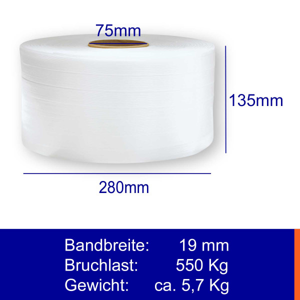 19mm * Polyester Kraftband * 550kg * 600m * Hotmelt