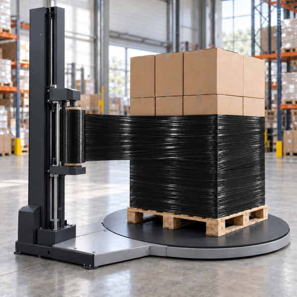 Maschinenstretchfolie | schwarz - 23µm | Power-Folie Dehnung: 170% | Palettenabnahme