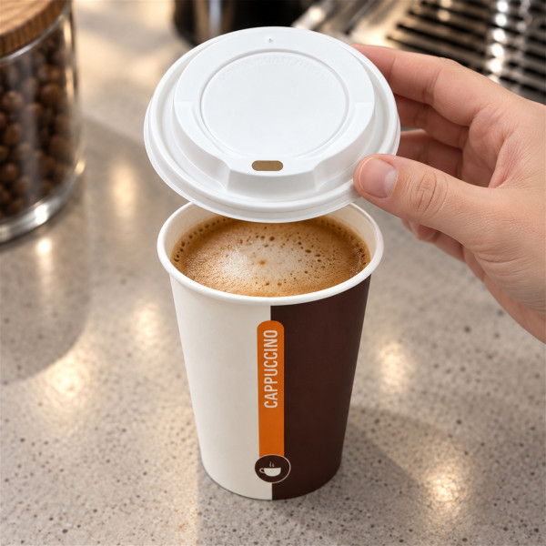 Kaffeebecherdeckel | weiß | 200ml | 100er Pack