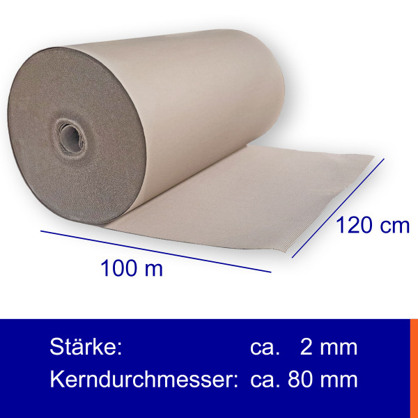 Rollenwellpappe ComPackt-Welle | Breite: 120cm | Länge: 100m