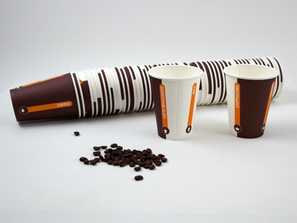 Kaffeebecher einwandig Pappe | bedruckt | 300ml | 100er Pack