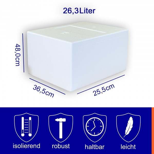 Styropor Isolierbehälter 26,3 Liter
