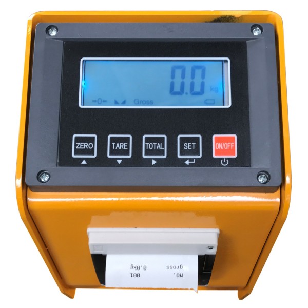 Gabelhubwagen mit Waage + Drucker