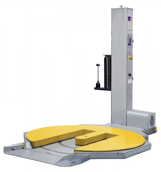 Palettenstretchmaschine mit Einfahrtaschen