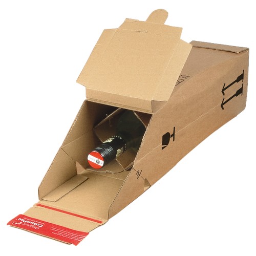 Flaschenkarton für 1 Flasche 0,75 L | 74x74x305mm | 1-wellig