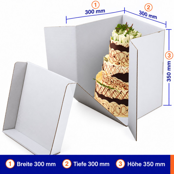 Tortenbox - Hoch | 300 x 300 x 350mm | für hohe Torten