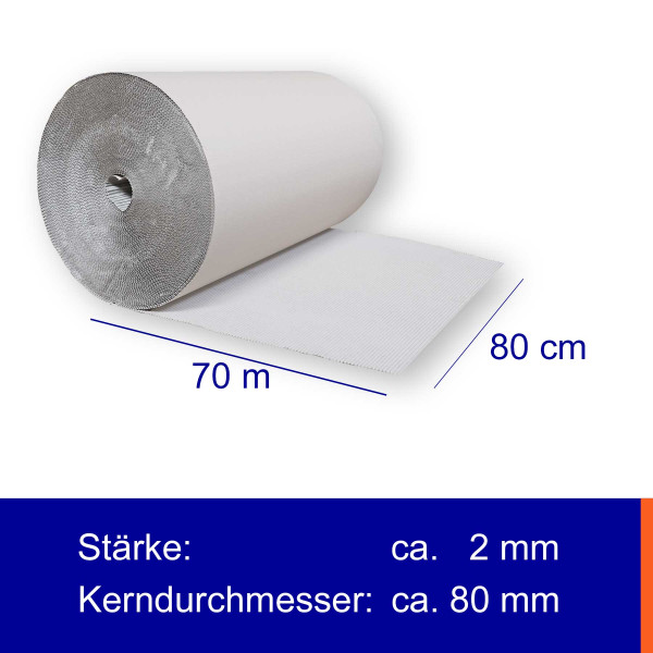 Rollenwellpappe | Breite: 80cm | Länge: 70m