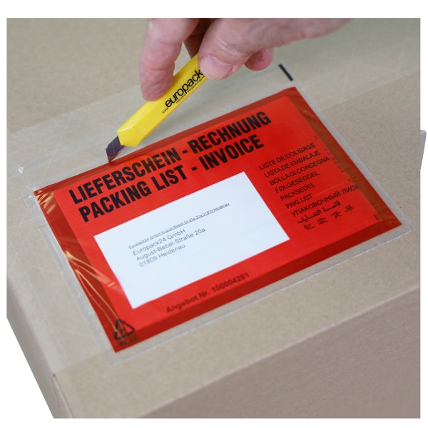 Begleitpapiertasche C6* Lieferschein/Rechnung