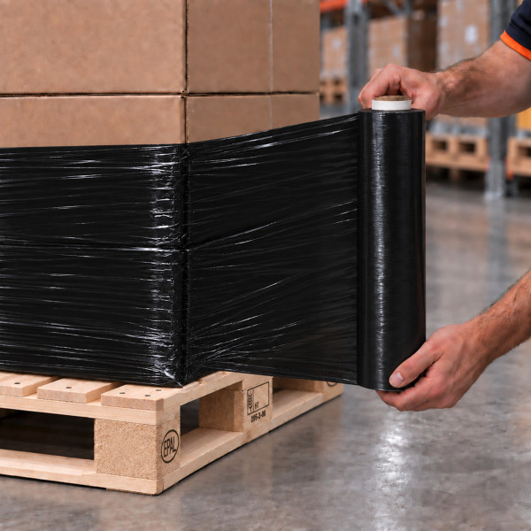 Handstretchfolie - schwarz | 20µm | 50cm breit | 300m - Rolle
