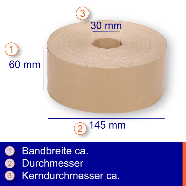 Nassklebeband Kraftpapier * unverstärkt * havana