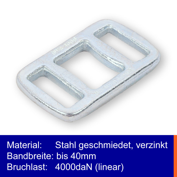 Doppelstegverschluss für PES-Textilband bis 40mm