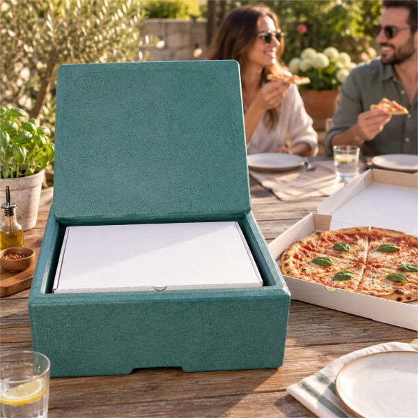 Transportbehälter für Pizzakartons