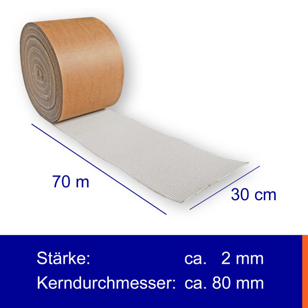 Rollenwellpappe Stark | Breite: 30cm | Länge: 70m