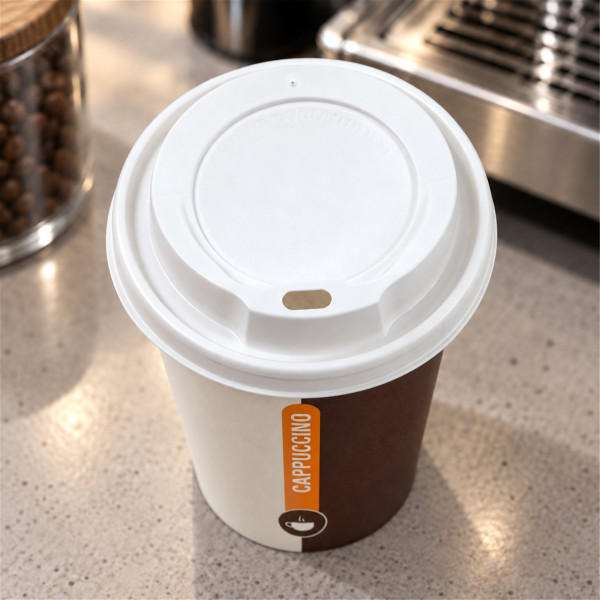 Kaffeebecherdeckel | weiß | 200ml | 100er Pack