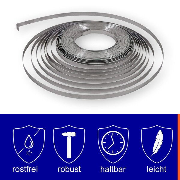 V2A Edelstahlband 19mm | 3⁄4"