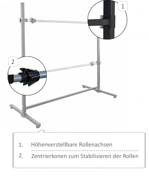 Rollenachsenset für Schneid- / Abrollständer | Erweiterung