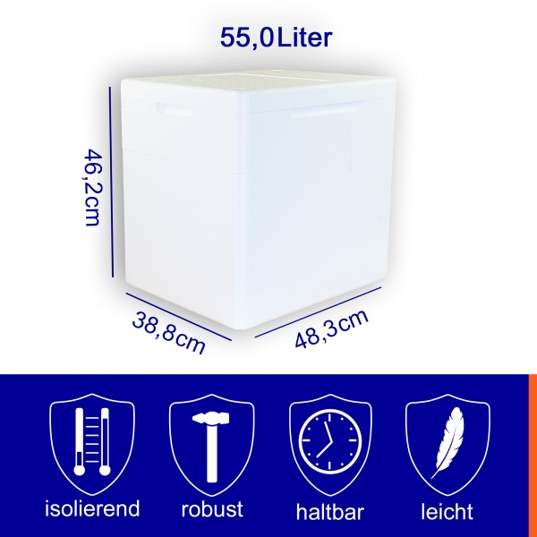 Styropor Isolierbehälter 55 Liter