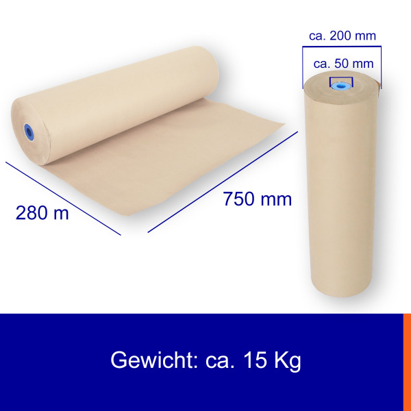 Natronpackpapier 75cm | 15kg/Rolle | 70g/m²