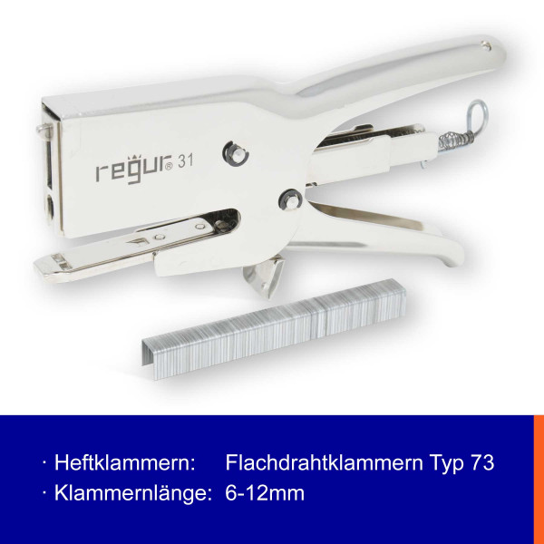 Verpackungsheftzange mit Standardamboss