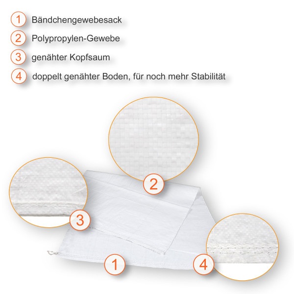 Bändchengewebesäcke 55x135cm