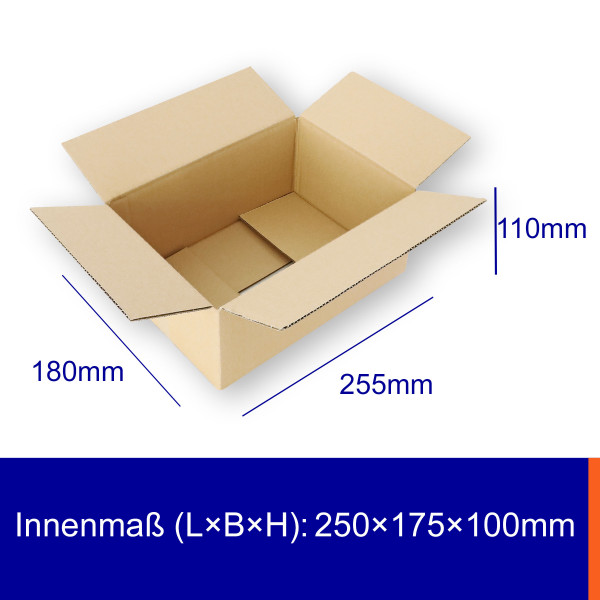 250x175x100mm einwellige Kartonagen