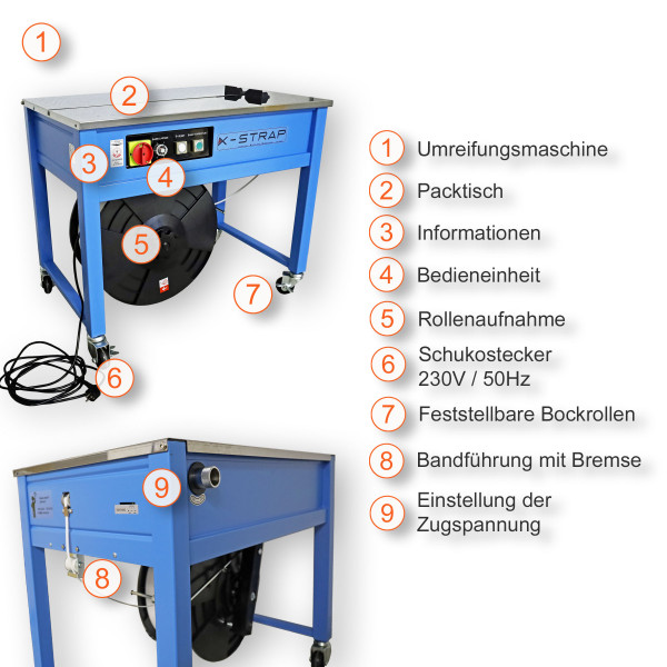 EP-202 halbautomatische Umreifungsmaschine