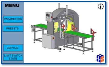 Touchscreen-Menü: Parameter, Presets und Service
