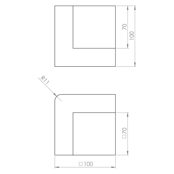 EPS-Ecke 100x100x100mm | Wandstärke: ca.30mm