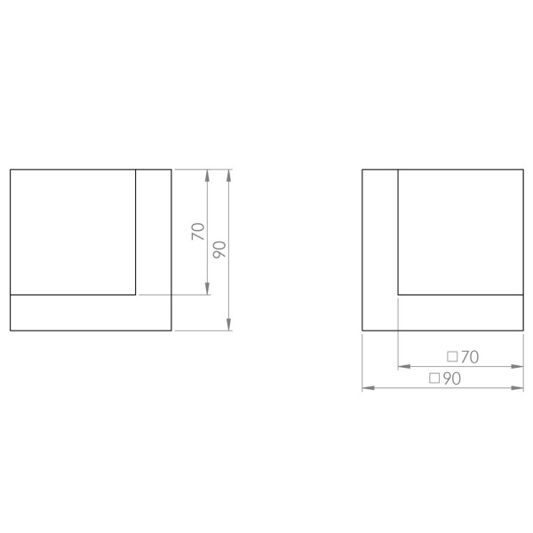 EPS-Ecke 90x90x90mm | Wandstärke: ca.20mm