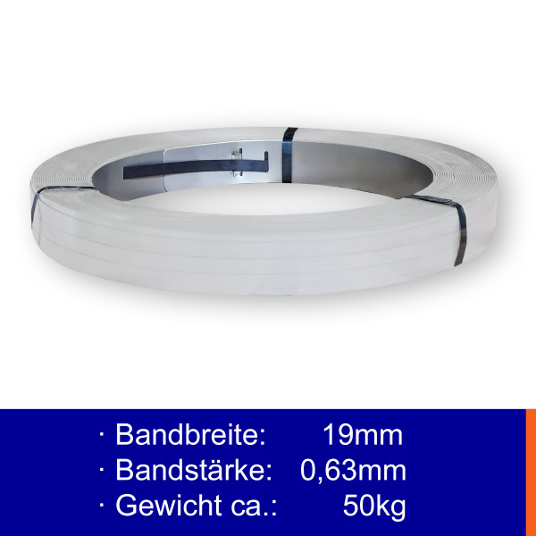 19×0,63mm | Packenwicklung | zinkstaublackiert | Verpackungsstahlband