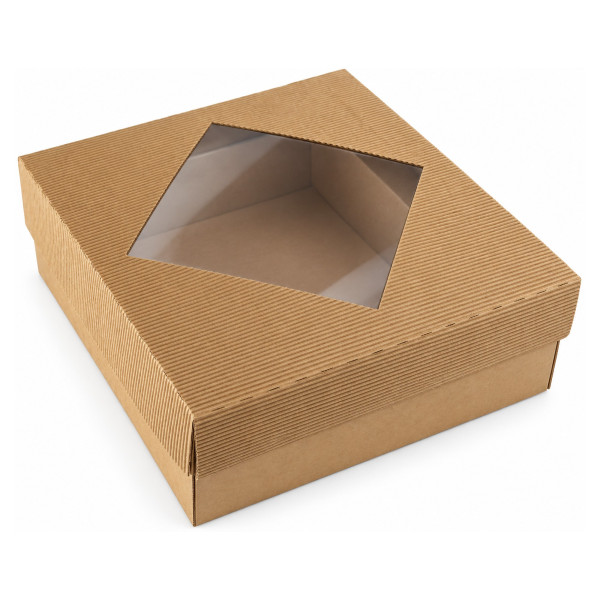 310x306x121mm | Geschenkschachtel mit Deckel und Kunststoffsichtfenster