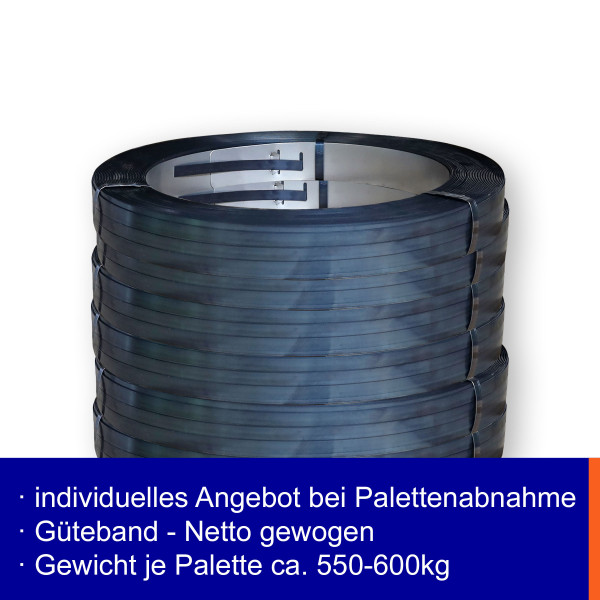 16×0,5mm | Packenwicklung | gebläut & gewachst | Verpackungsstahlband