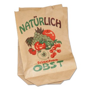 Bodenbeutel Natronpapier Obstmotiv 16,5x26cm