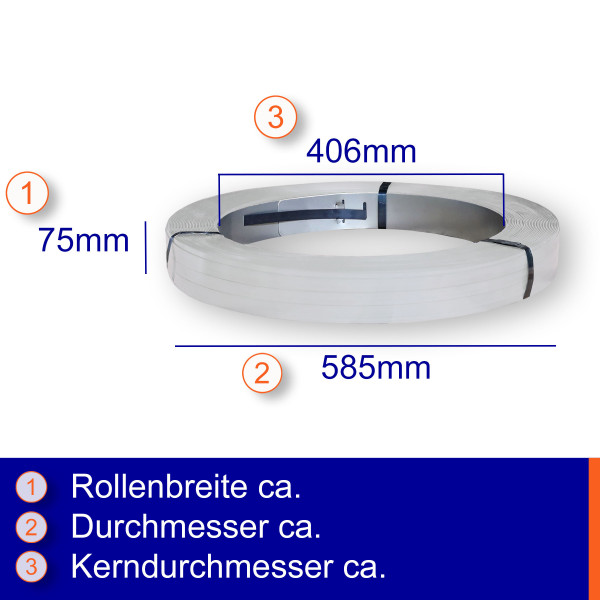 19×0,63mm | Packenwicklung | zinkstaublackiert | Verpackungsstahlband