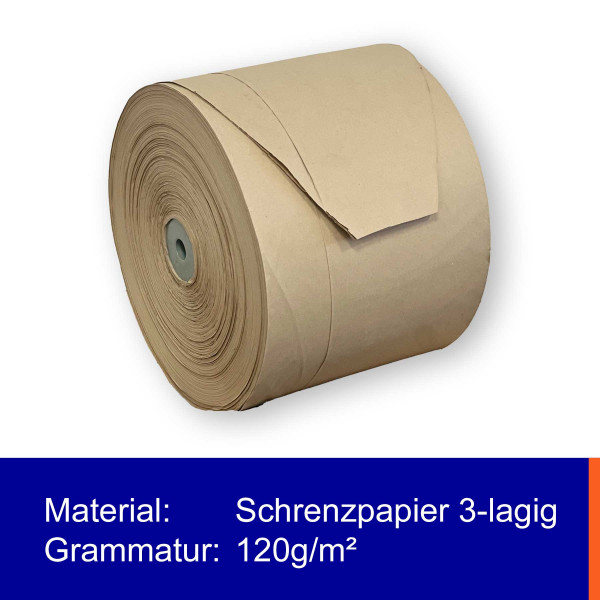 Papierpolster auf Rolle | Stopfpapier | braun | gefalten