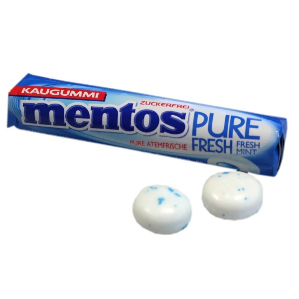 1 Rolle Mentos Chewing-Gum ohne Zucker, Pure Fresh Duft Menthol Eukalyptus