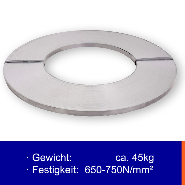 32×1,0mm | Scheibenwicklung | blank | Verpackungsstahlband