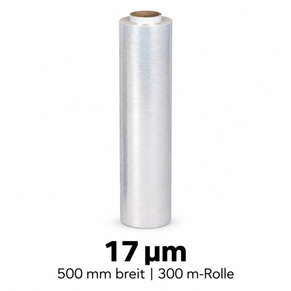 Handstretchfolie - transparent | 17µm | 50cm breit | 300m - Rolle