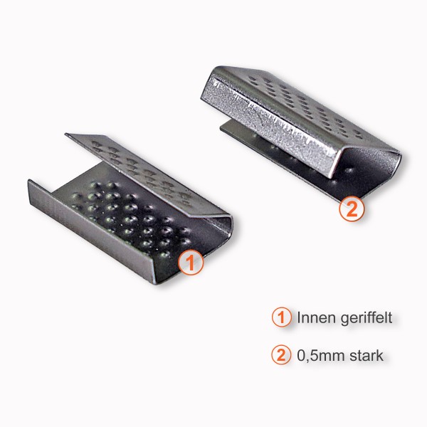 16mm * Verschlusshülsen für PP/PET/ Textilband - Umreifungen