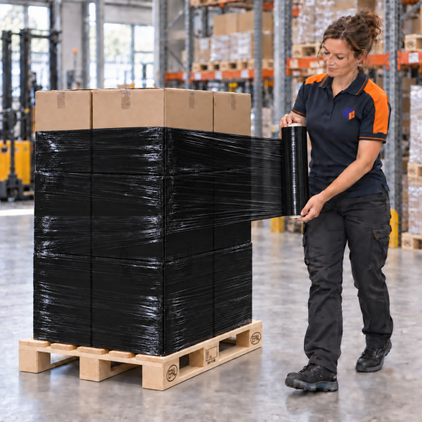Handstretchfolie - schwarz | 23µm | 50cm breit | 2,1kg - Rolle