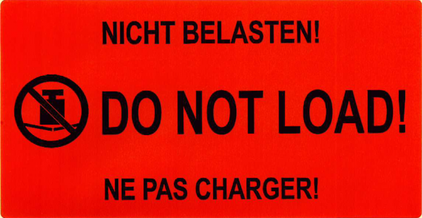 Etiketten auf Rolle "nicht belasten" 145x76mm | 1.000 Blatt