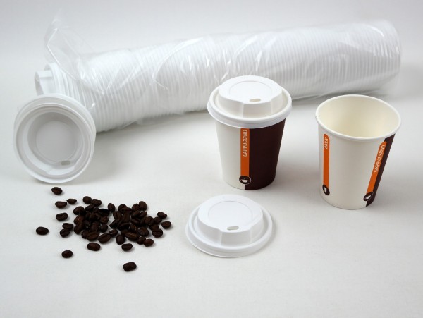 Kaffeebecherdeckel | weiß | 300ml | 100er Pack