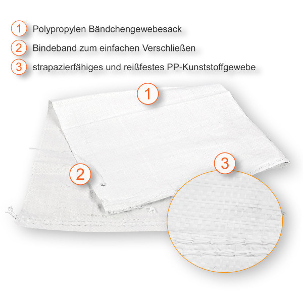 Sandsäcke 30x60cm | PP-Bändchengewebe