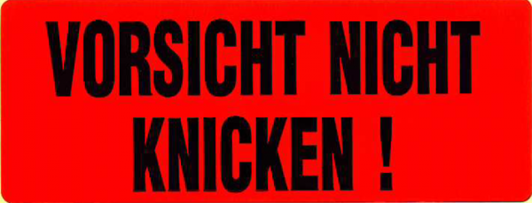 Etiketten auf Rolle "nicht knicken" 90x35mm | 1.000 Blatt