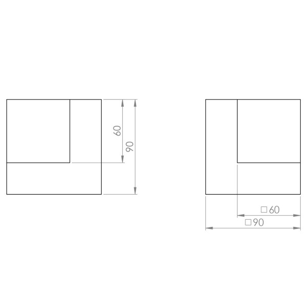 EPS-Ecke 90x90x90mm | Wandstärke: ca.30mm