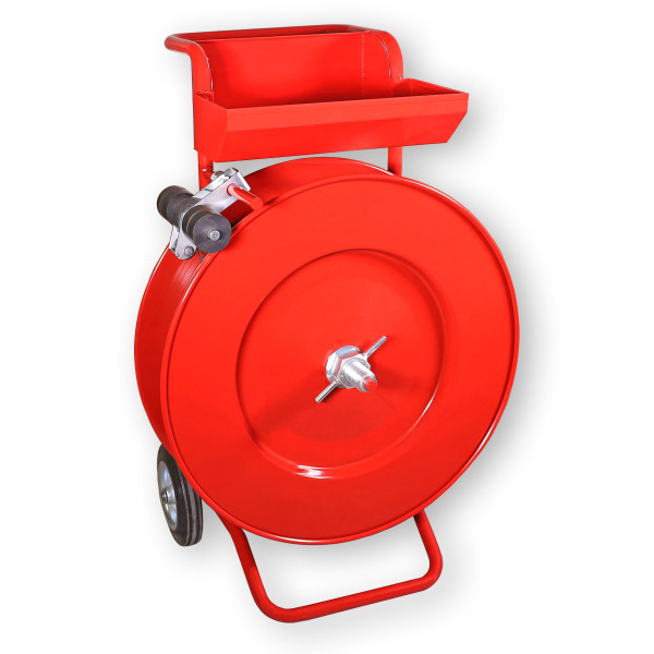 Abrollwagen für oszilliertes Stahlband (Packenwicklung) und PP-/PET-Band