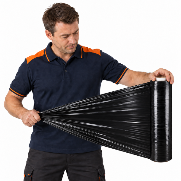 Handstretchfolie - schwarz | 23µm | 50cm breit | 2,1kg - Rolle